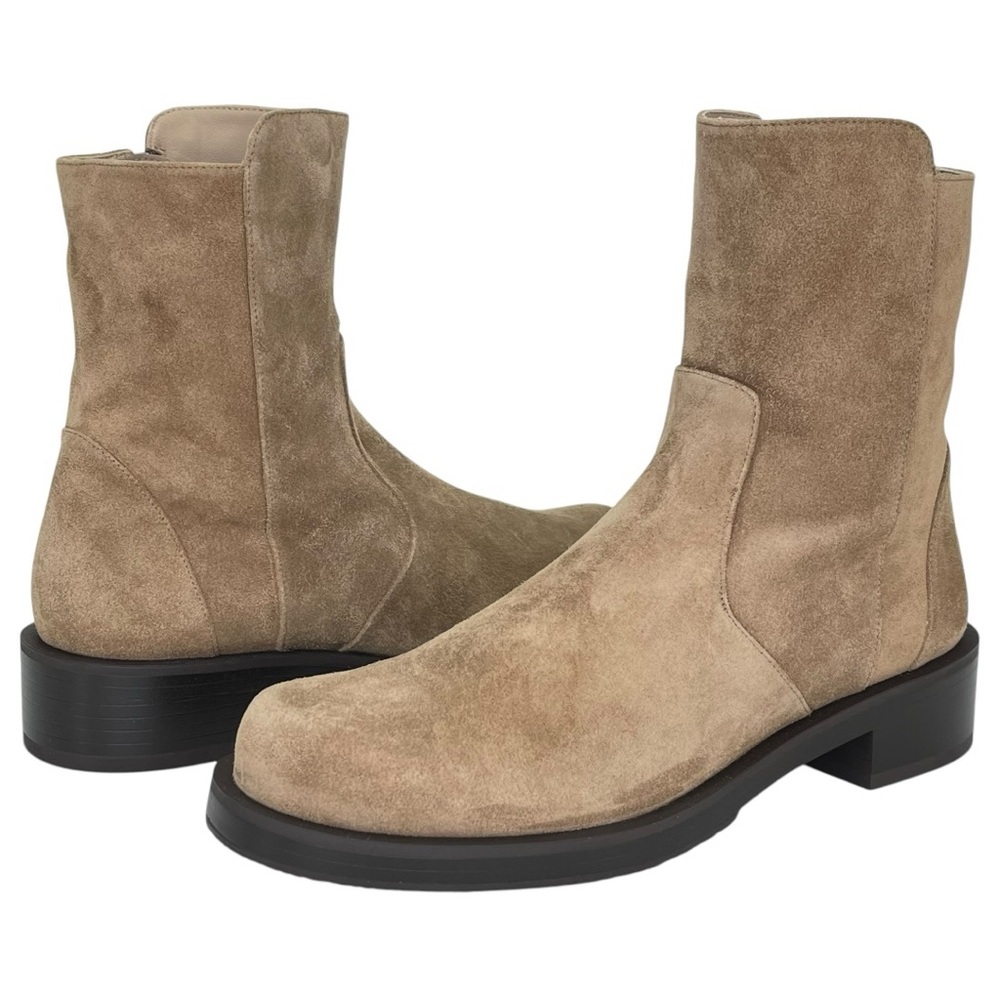 Stuart Weitzman 5050 Bold Zip Khaki Leather Womens Ankle Boots Size 9M - Picture 14 of 14